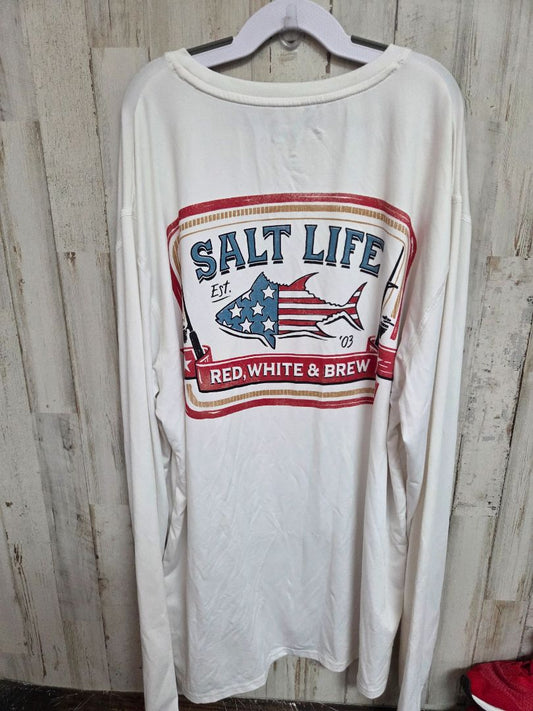 WHITE SALT LIFE DRI FIT LOGO TOP, ADULT S