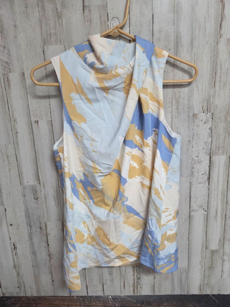 BLUE/BEIGE ENTRO PRINTED TANK, LADIES S