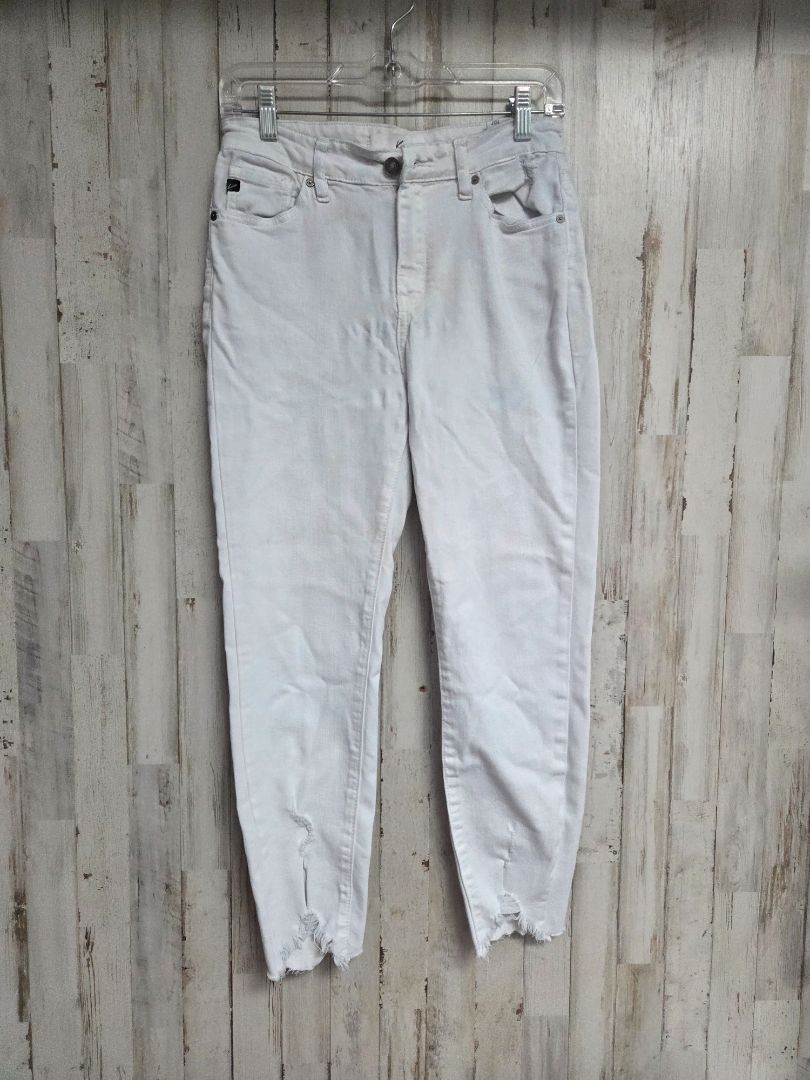 WHITE KANCAN SZ7 FRAY JEANS, LADIES M