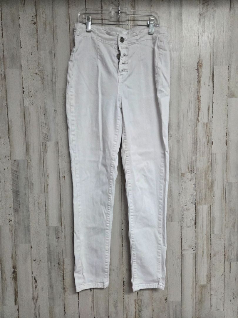 WHITE KANCAN SZ7 HI WAIST JEANS, LADIES M