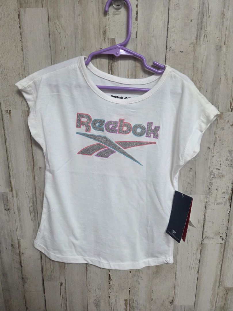 WHITE REEBOK LOGO TEE, GIRLS 6