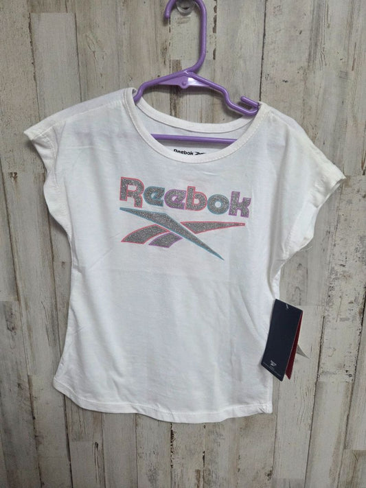 WHITE REEBOK LOGO TEE, GIRLS 6