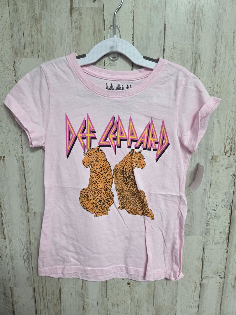 PINK  DEF LEOPARD TEE, GIRLS 7/8
