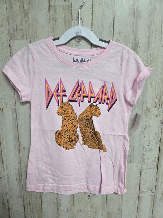 PINK  DEF LEOPARD TEE, GIRLS 7/8
