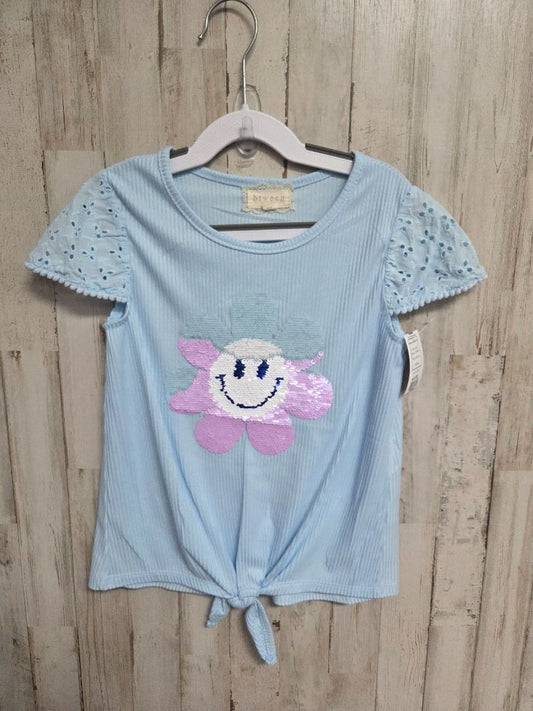 BLUE BTWEEN SEQUIN FLOWER TOP, GIRLS 8