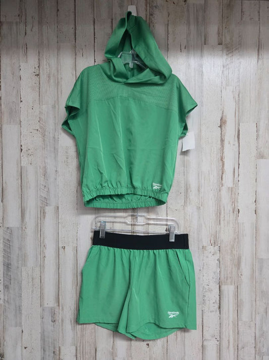 GREEN REEBOK HOODED 2PC SET, GIRLS 8