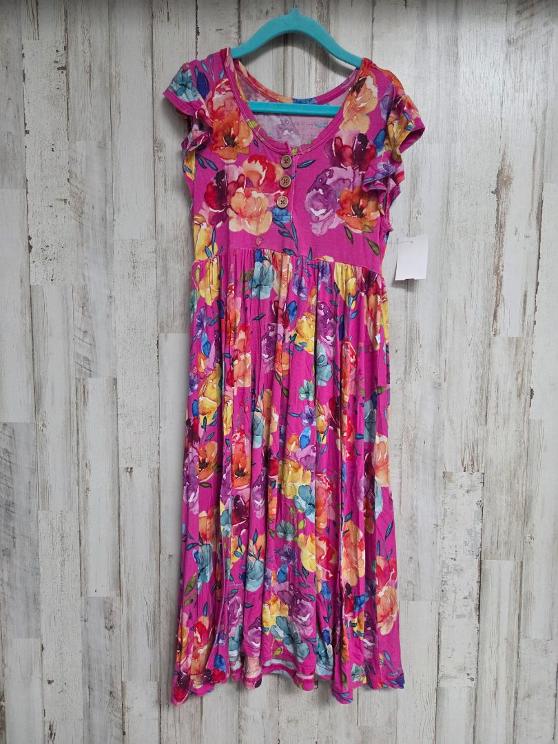 PINK POSH PEANUT FLORAL MAXI DRESS, GIRLS 8