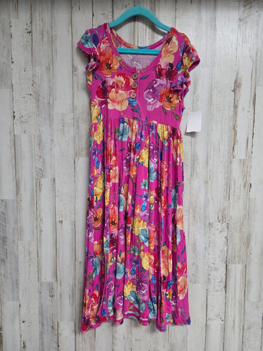 PINK POSH PEANUT FLORAL MAXI DRESS, GIRLS 8