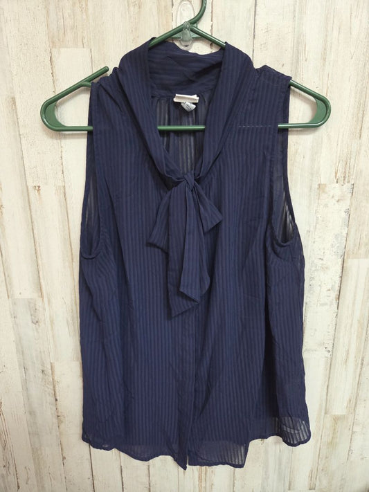 NAVY A NEW DAY SHEER TIE TANK, LADIES L
