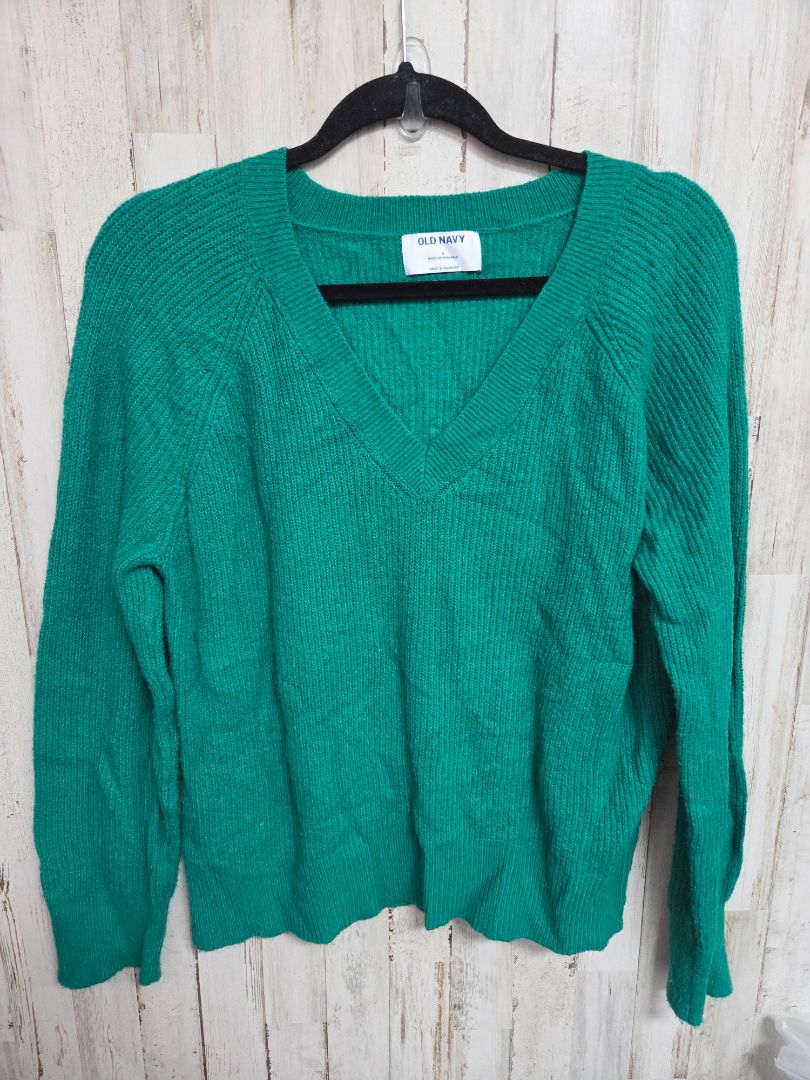 GREEN OLD NAVY VNECK SWEATER, LADIES S