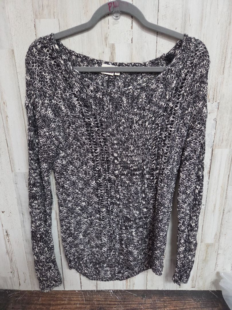 BLACK/WHITE MUDD HEATHERED SWEATER, LADIES S