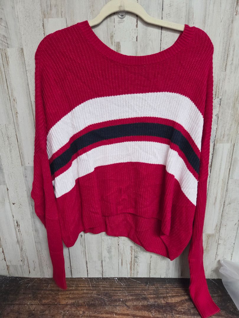 RED/NAVY HOLLISTER STRIPE SWEATER, LADIES S
