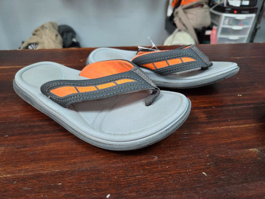 GREY/ORANGE ATHLETIC WORKS FLIP FLOPS, SHOES Y2/3