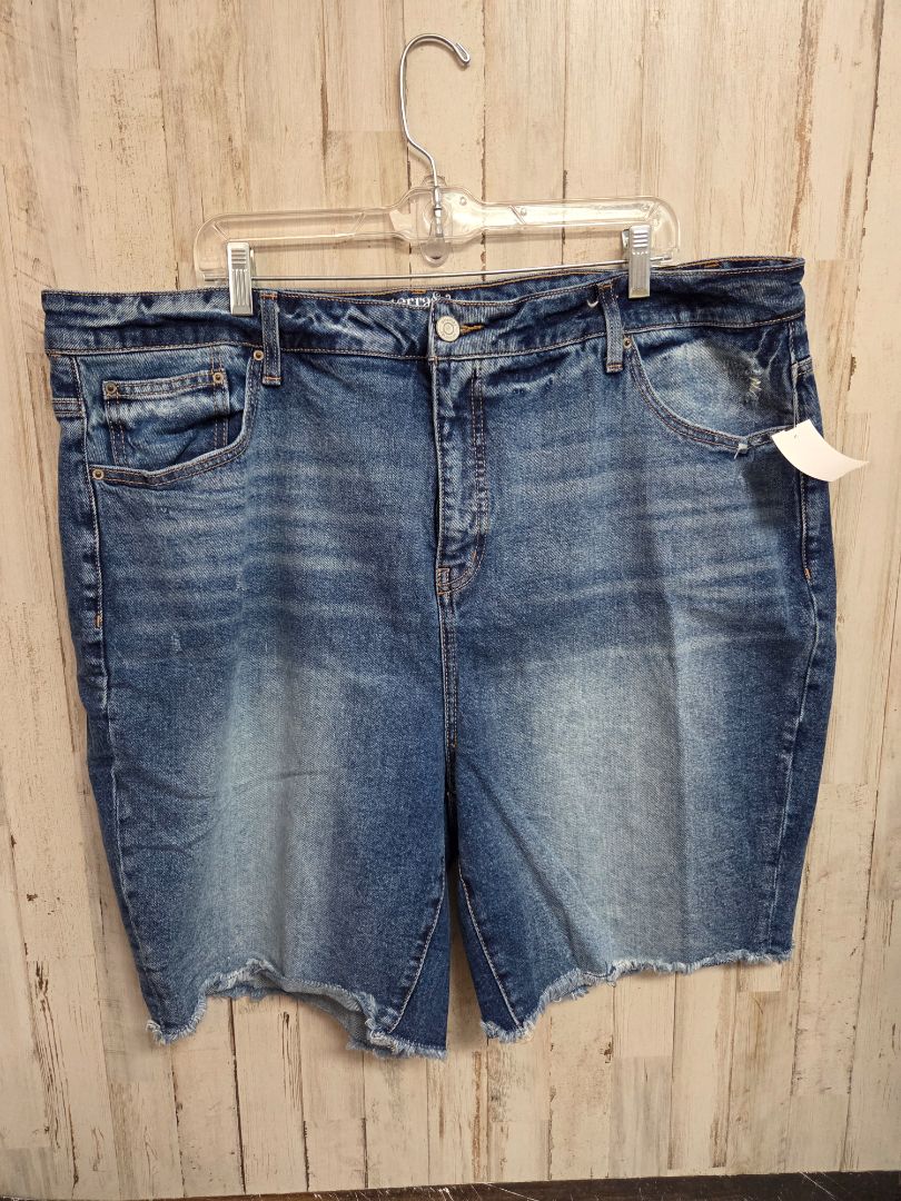 DENIM TERRA & SKY SZ22 FRAY SHORTS, LADIES 3X