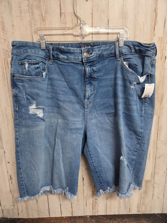 DENIM ANA SZ22 BERMUDA FRAY SHORTS, LADIES 3X