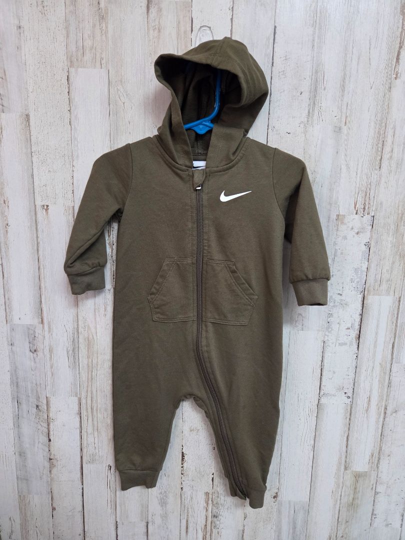 OLIVE NIKE LOGO ZIP JUMPER, BOY 9M