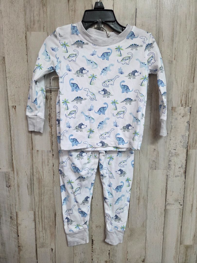 WHITE KISSY KISSY DINO PJ SET, BOY 18-24M
