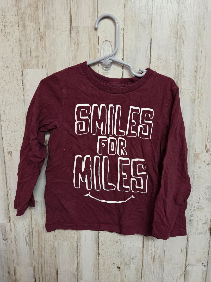 MAROON CHILDRENS PLACE SMILES FOR MILES TEE, BOY 3T