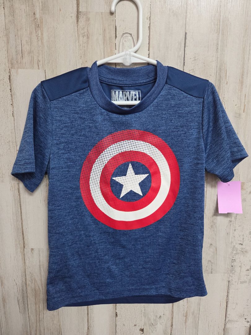 NAVY  MARVEL TEE, BOYS 4/5