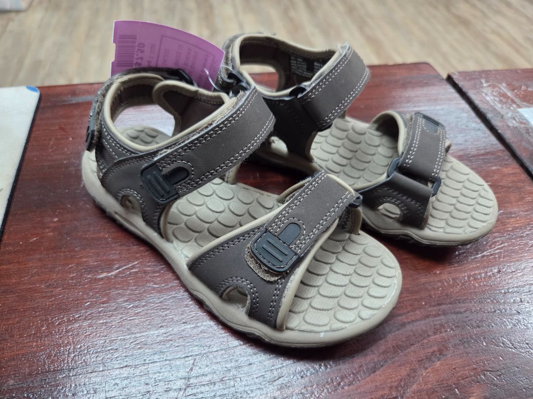 BROWN SONOMA VELCRO SANDALS, SHOES 12
