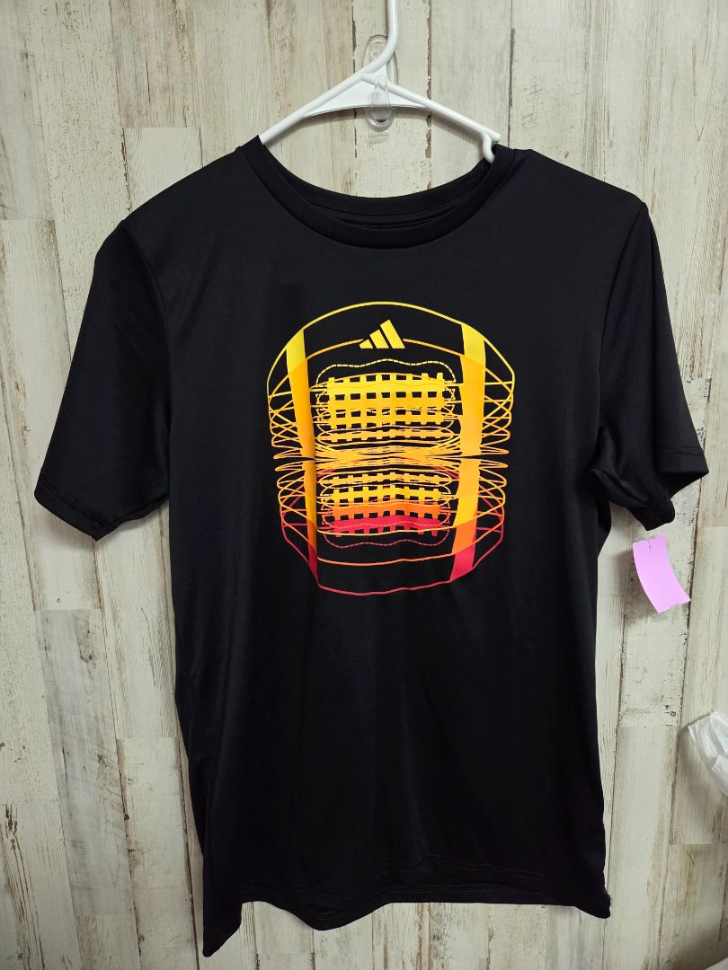 BLACK ADIDAS FOOTBALL TEE, BOYS 14/16