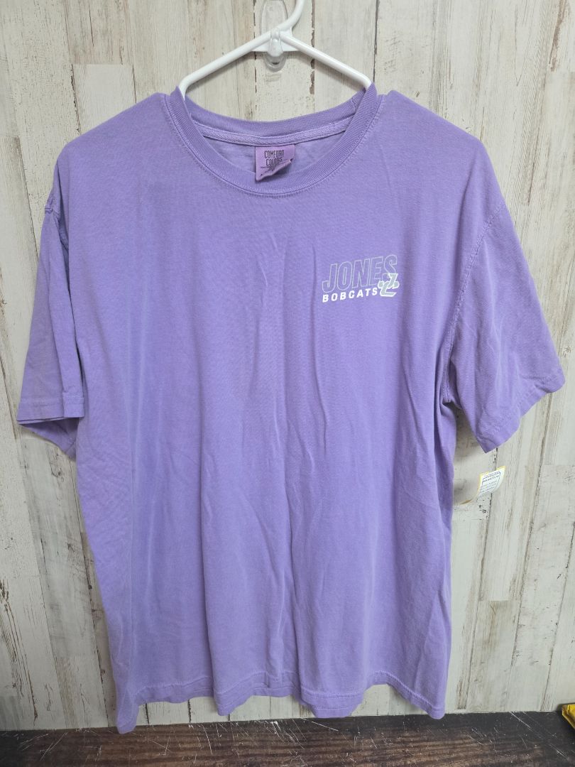 PURPLE COMFORT COLORS JONES BOBCATS TEE, LADIES L