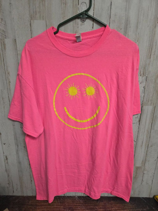 PINK JERZEES SUNNY SMILE TEE, LADIES XL