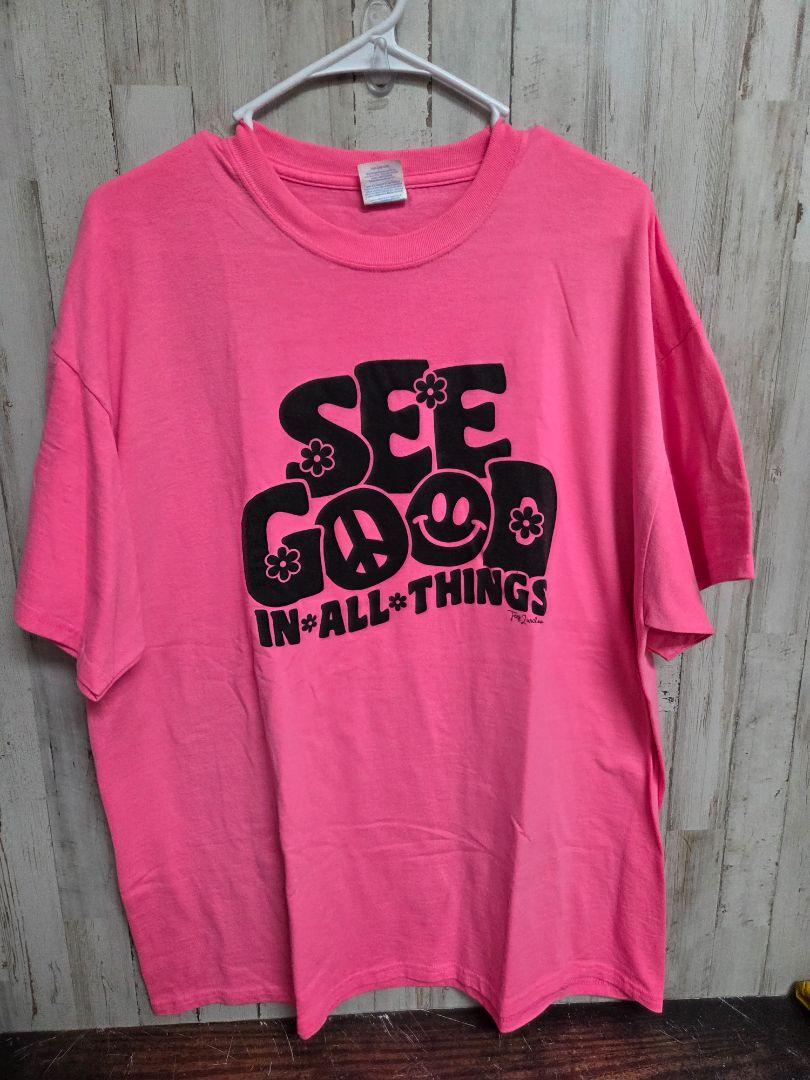 PINK PORT & COMPANY SEE GOOD TEE, LADIES XL