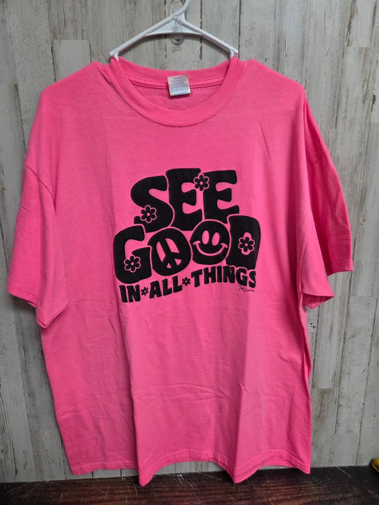 PINK PORT & COMPANY SEE GOOD TEE, LADIES XL
