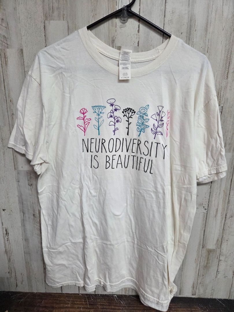 CREAM GILDAN NEURODIVERSITY TEE, LADIES XL