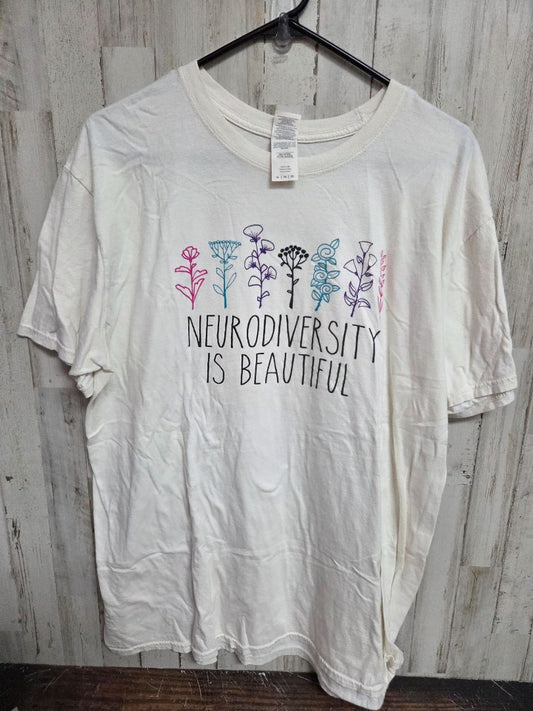 CREAM GILDAN NEURODIVERSITY TEE, LADIES XL