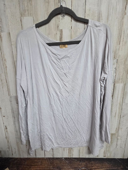 GREY PIKO LONGSLEEVE TOP, LADIES S