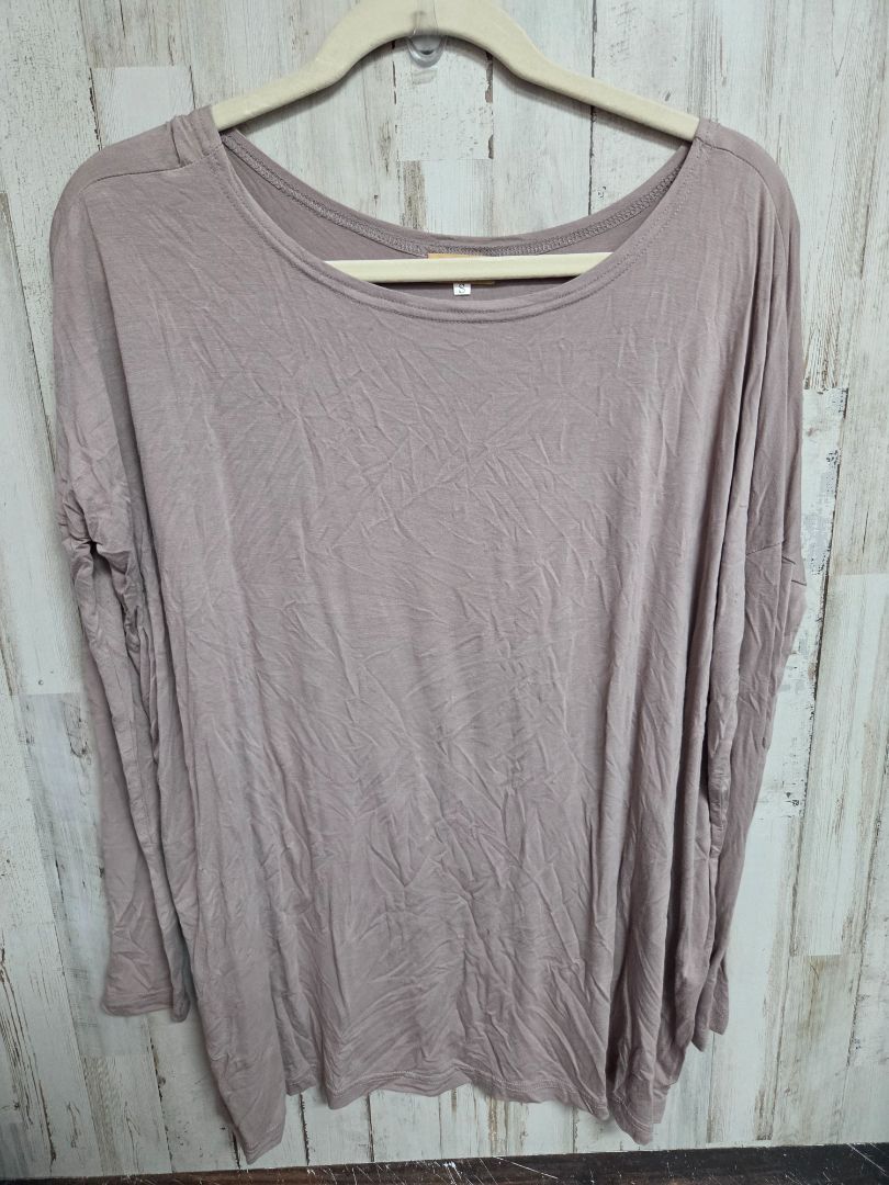 BROWN PIKO LONGSLEEVE TOP, LADIES S
