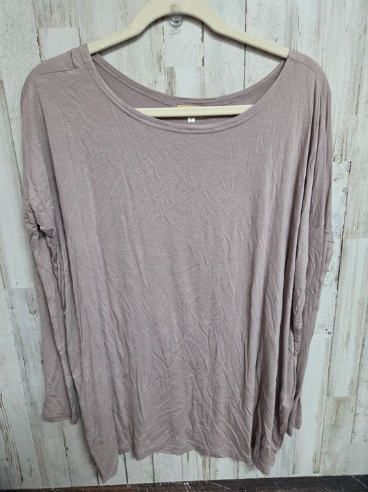 BROWN PIKO LONGSLEEVE TOP, LADIES S