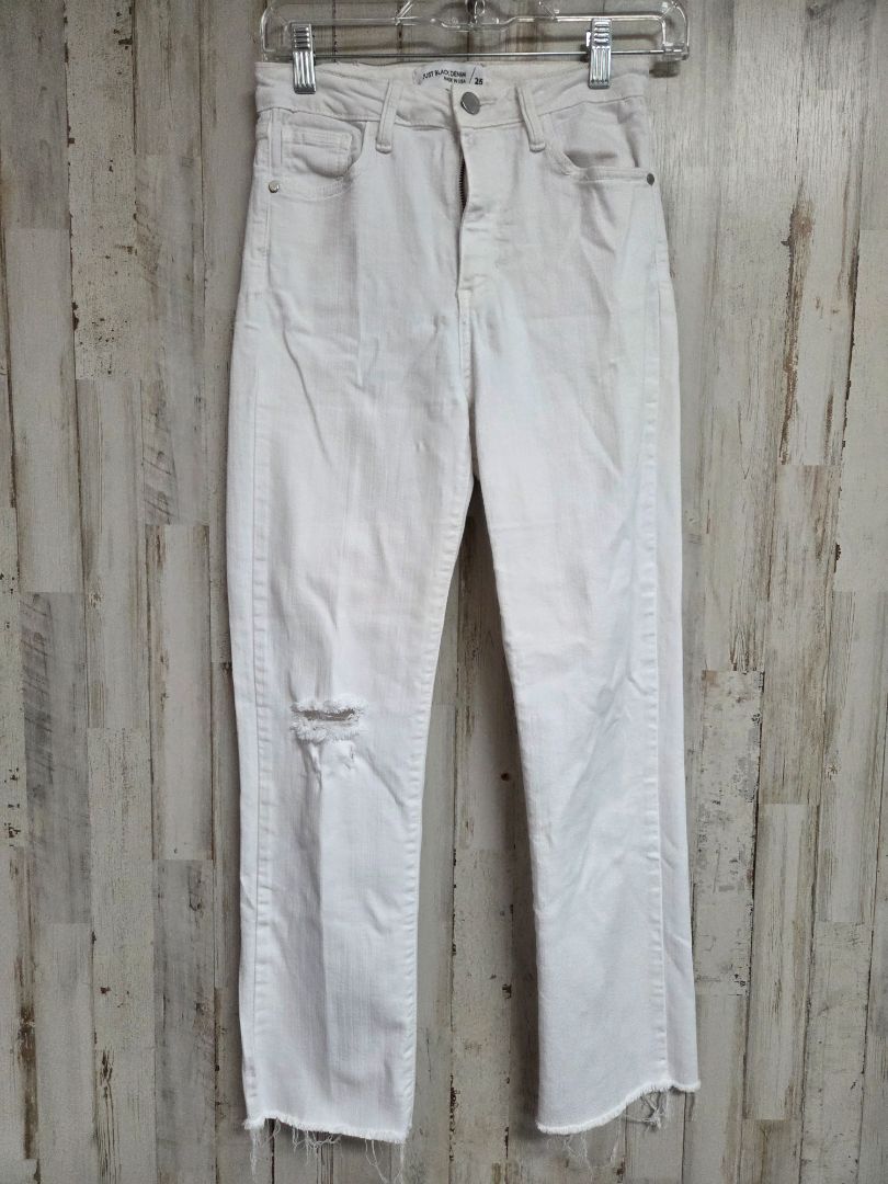 WHITE JUST BLACK DENIM SZ25 DISTRESSED JEANS, LADIES S
