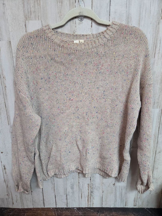 BEIGE FLAMINGO SPECKLED KNIT SWEATER, LADIES M