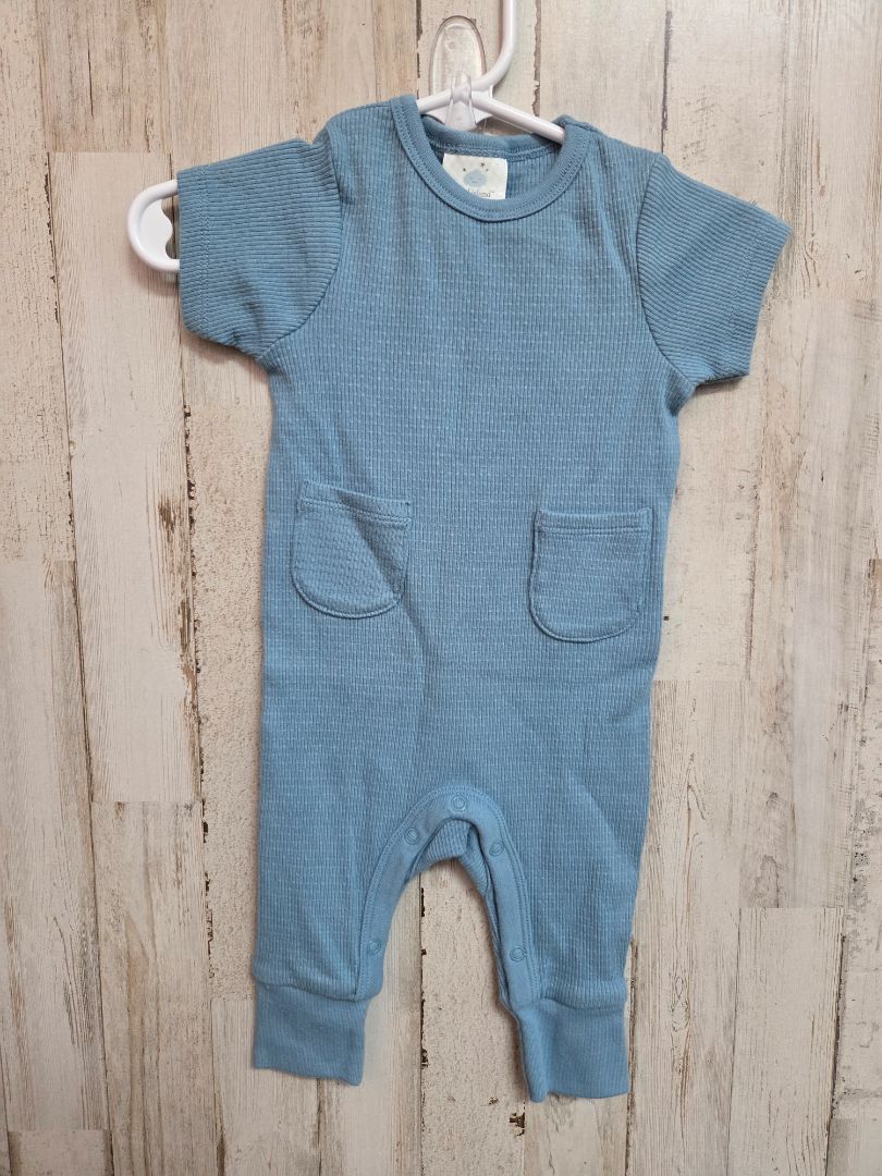 TEAL CLOUD ISLAND TEXTURED ROMPER, BOYS 0-3M