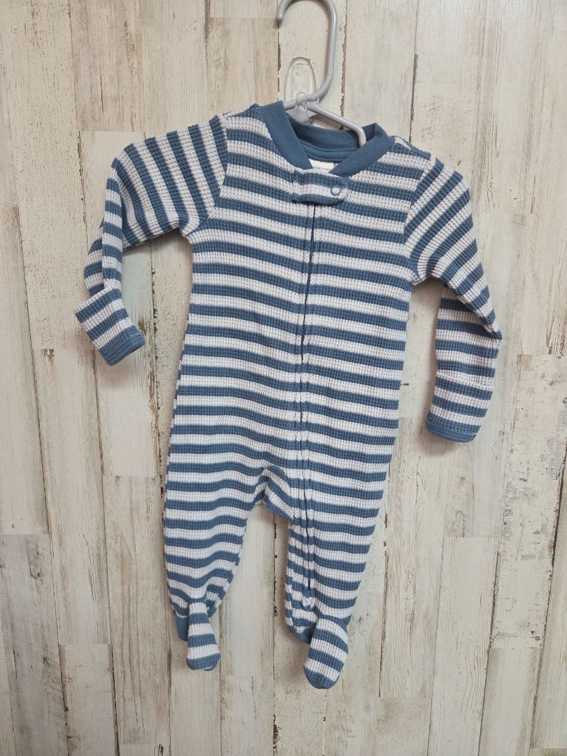 BLUE LITTLE PLANET STRIPED WAFFLE SLEEPER, BOYS 3M