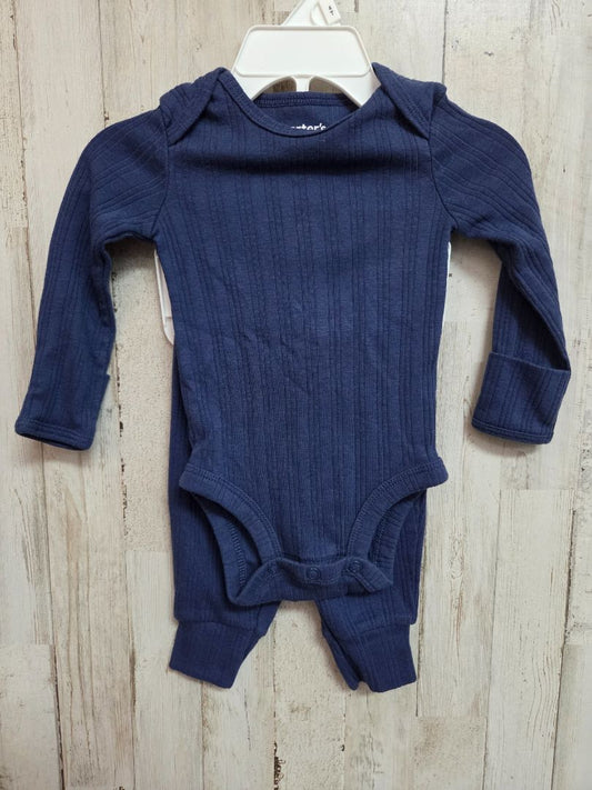 NAVY CARTERS RIBBED OUTFIT, BOYS 0-3M