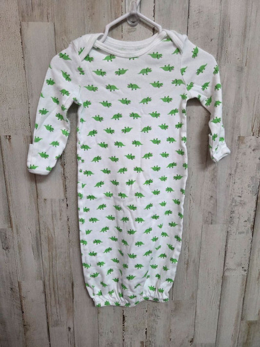 GREEN/ WHITE SIMPLE JOYS DINO GOWN, BOYS 0-3M