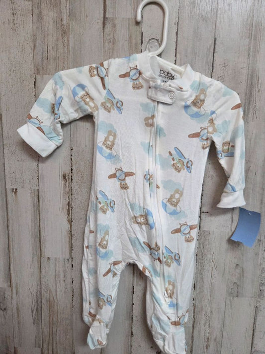 WHITE BABY ESSENTIALS BEAR PLANE BAMBOO SLEEPER, BOYS 3M