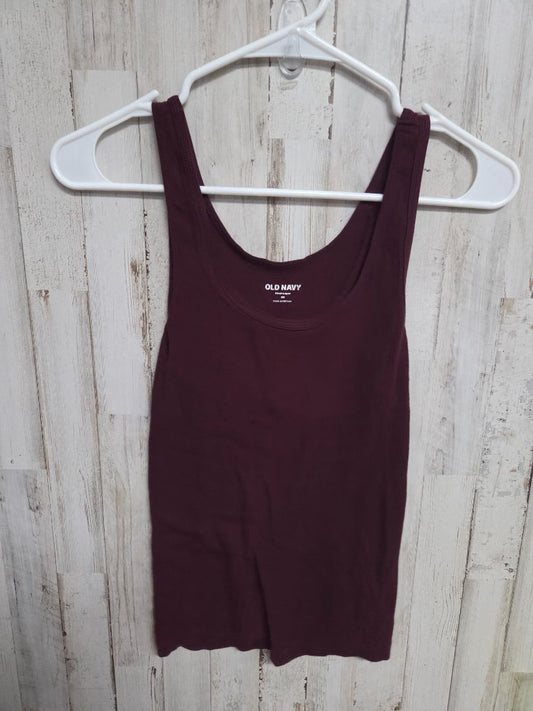 MAROON OLD NAVY RIBBED TANK, LADIES XS