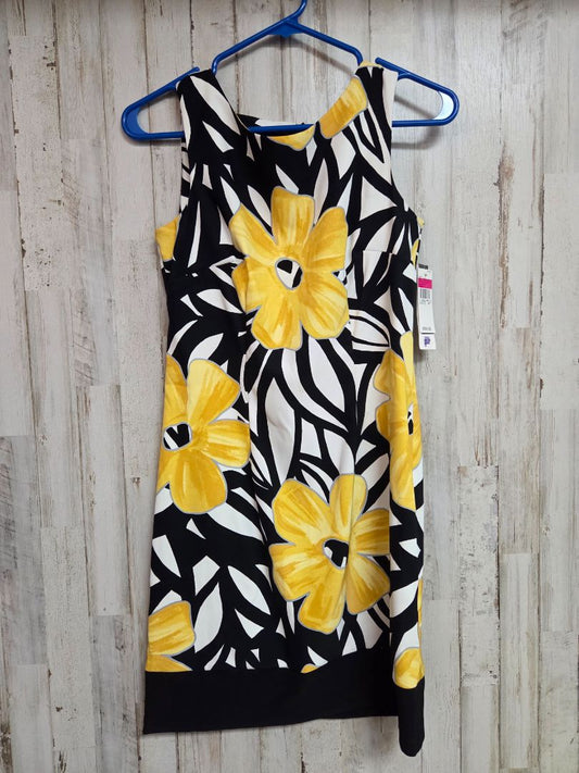BLACK/ YELLOW ALYX PETITE SZ4P FLOWER DRESS, LADIES S