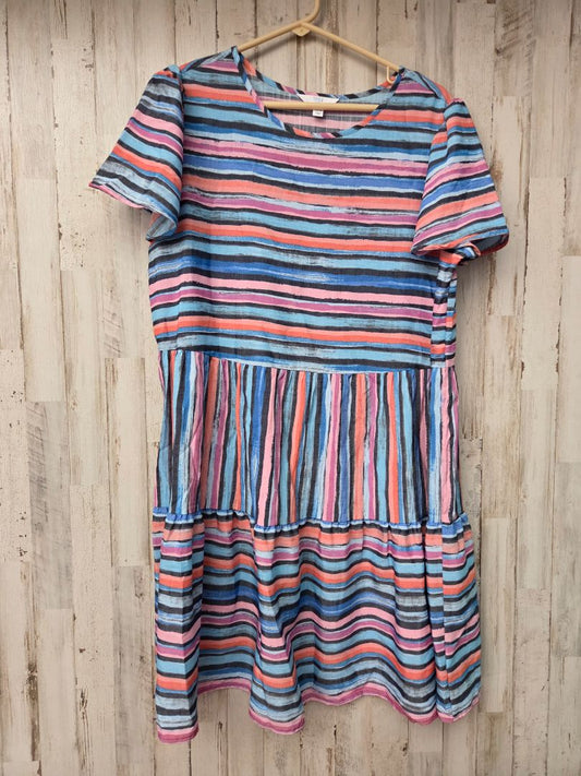 BLUE TIME & TRU STRIPED DRESS, LADIES L