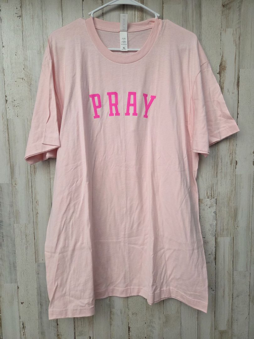 PINK TULTEX PRAY TEE, LADIES XL