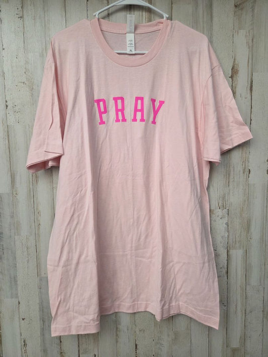 PINK TULTEX PRAY TEE, LADIES XL