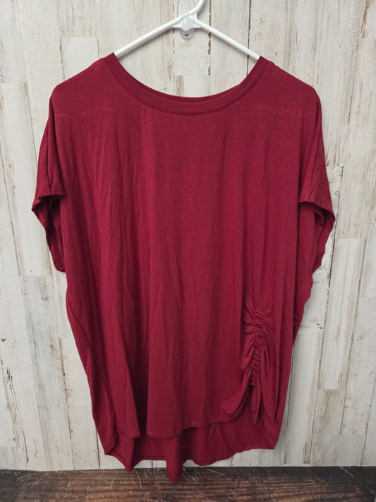 BURGUNDY TIME & TRU CINCHED TOP, LADIES XL
