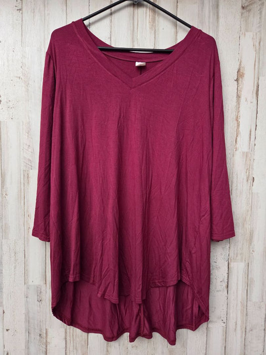 BURGUNDY LIKE LOVE HALF SLEEVE TOP, LADIES XL
