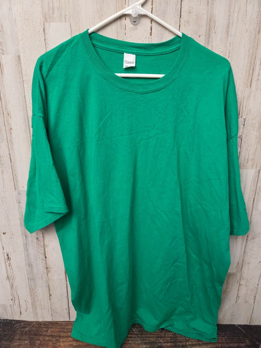 GREEN HANES BASIC TEE, LADIES 2X