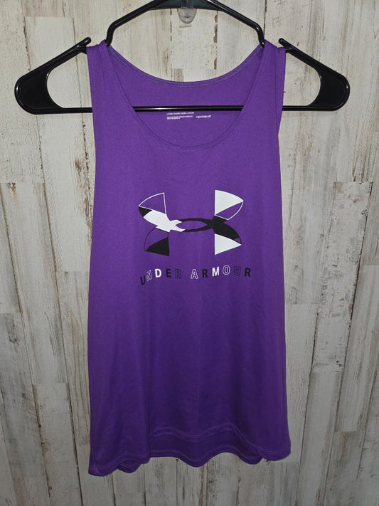 PURPLE UNDER ARMOUR LOGO TANK, GIRLS 18/20